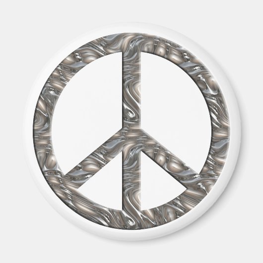 PEACE-symbool - SILVER Magneet (Voorkant)