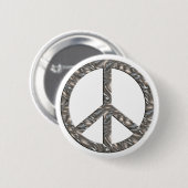 PEACE-symbool - SILVER Ronde Button 5,7 Cm (Voorkant /achterkant)