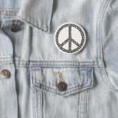 PEACE-symbool - SILVER Ronde Button 5,7 Cm (In situ)