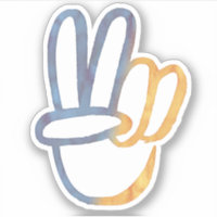 PEACE Symbool V-Sign Freedom Anti-war blauw geel