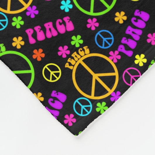 Peace teken patronen fleece deken (Hoek)