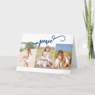 Peace Three Photo Collage Feestdagen Kaart