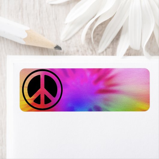 Peace Tie Dye Étiquette (En situation)