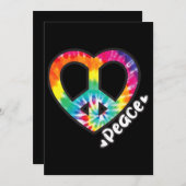 Peace Tie Dye  Heart Hippie Retro Groovy Kaart (Voorkant / Achterkant)