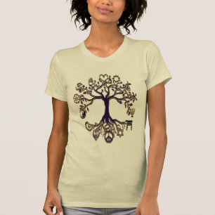 Peace Tree Blue en Gold T-shirt