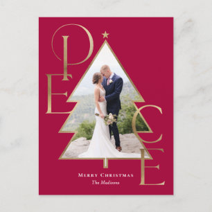 Peace Tree Modern Holiday Photo Card Briefkaart