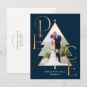 Peace Tree Modern Holiday Photo Card Briefkaart (Voorkant / Achterkant)
