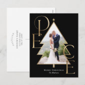 Peace Tree Modern Holiday Photo Card Briefkaart (Voorkant / Achterkant)