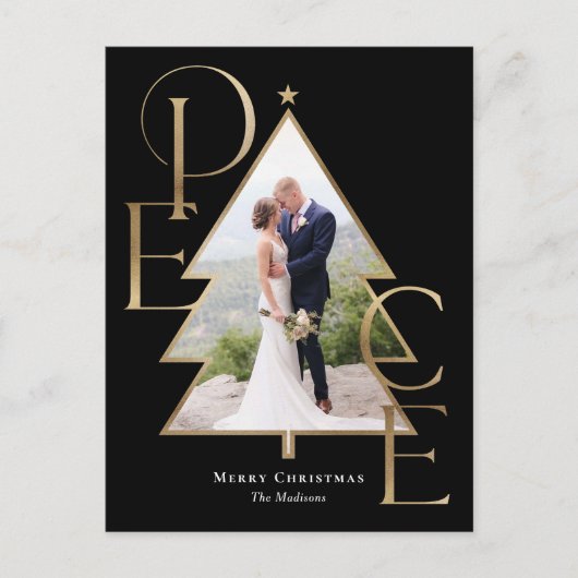 Peace Tree Modern Holiday Photo Card Briefkaart (Voorkant)