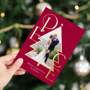 Peace Tree REAL FOIL Moderne Carte photo de vacanc