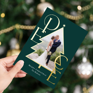 Peace Tree REAL FOLIE Moderne vakantie fotokaart Folie Feestdagenkaart