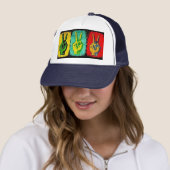 Peace Trucker Hat Pet (In situ)