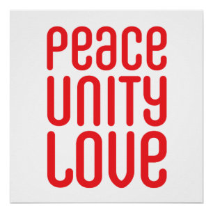 PEACE UNITY LOVE 20 x 20 inch, Poster Papier Perfect Poster