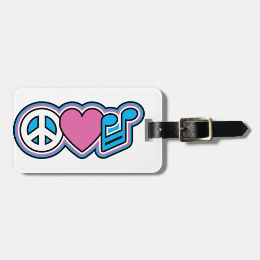 PEACE VERLIEFT MUZIEK BAGAGELABEL (Voorkant horizontaal)