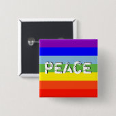 PEACE VIERKANTE BUTTON 5,1 CM (Voorkant /achterkant)
