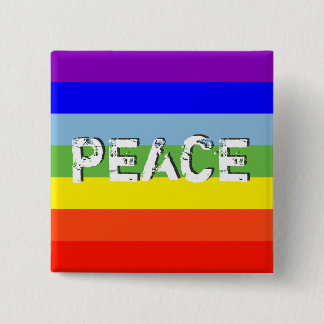 PEACE VIERKANTE BUTTON 5,1 CM