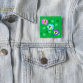Peace Vierkante Button 5,1 Cm (In situ)