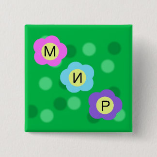 Peace Vierkante Button 5,1 Cm