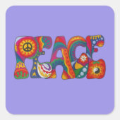 Peace Vierkante Sticker (Voorkant)