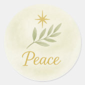 “Peace” Watercolor Christmas Sticker (Devant)