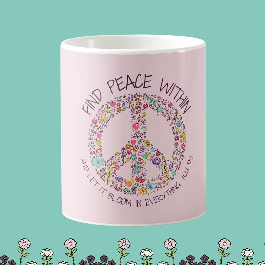 Peace Within Floral Mok - drankgelegenheid