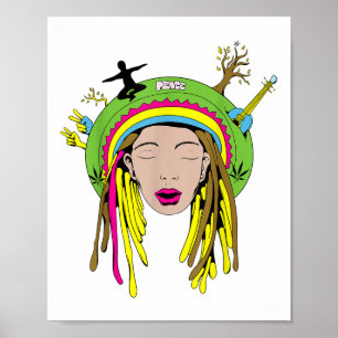 Peace Woman Reggae Natuur Milieubescherming Poster