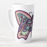 Peace Word Art Paarse Vlinder Wing Cup Latte Mok