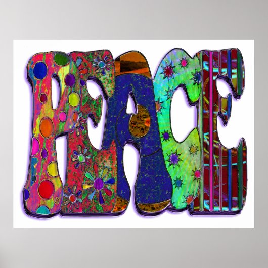 Peace Word Art Poster (Voorkant)