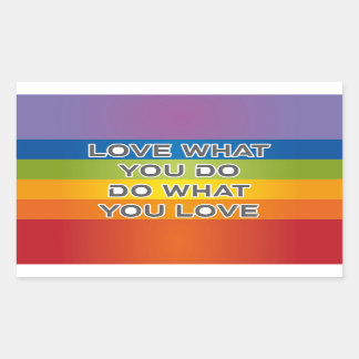 Peace Word Letters - vlag op regenboogachtergrond Rechthoekige Sticker