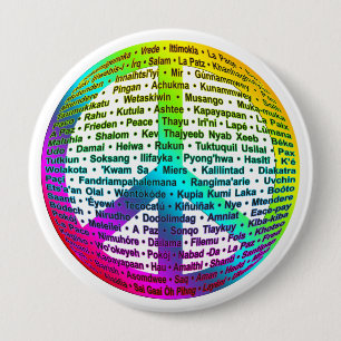 Peace World Language Ronde Button 4,0 Cm