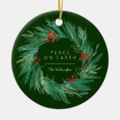 Peace Wreate kerstfeestdag keramisch sieraad Keramisch Ornament (Voorkant)