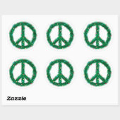 Peace Wreate met vakantieverlichting Ronde Sticker (Vel)