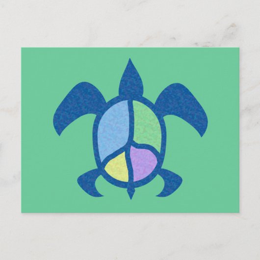 Peace Zee Turtle Briefkaart (Voorkant)