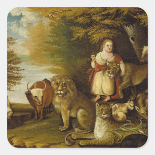 Peaceable Kingdom 1830-32 Vierkante Sticker
