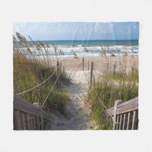 Peaceful Beach Scene Fleece Deken (Voorkant (Horizontaal))