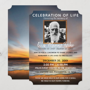 Peaceful Beach Sunset Celebration of Life Photo Kaart