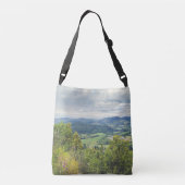 Peaceful berg uitzicht crossbody tas (Achterkant)