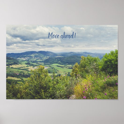 Peaceful berg uitzicht poster (Voorkant)