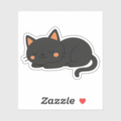 Peaceful Black Cat Nap Sticker (Vel)
