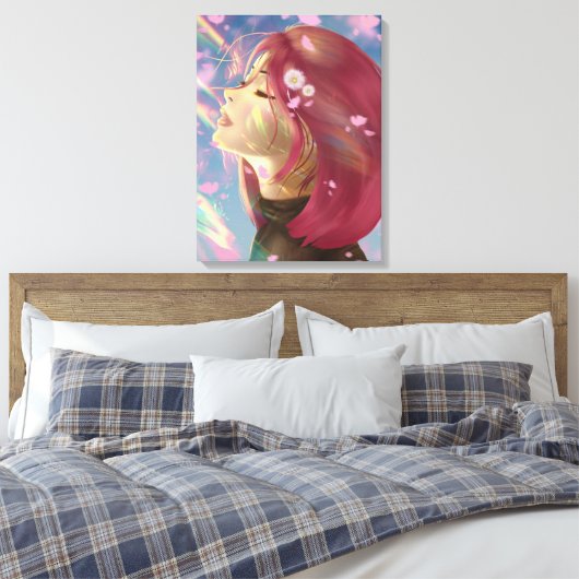 Peaceful Bloom Rainbow Touches Canvas Afdruk (Insitu (Slaapkamer))