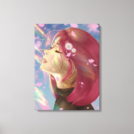 Peaceful Bloom Rainbow Touches Canvas Afdruk (Voorkant)