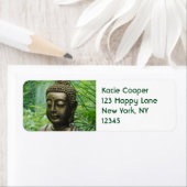 Peaceful Buddha Statue in a Leafy Green Forest Etiket (Insitu)