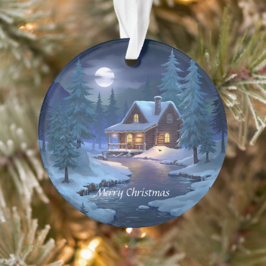 Peaceful Cabin in Winter Forest (Arbre)
