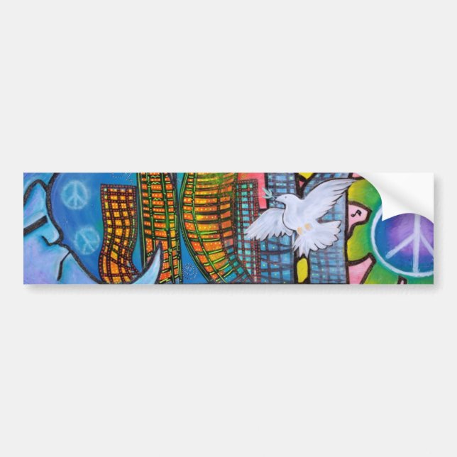 Peaceful City Bumpersticker (Voorkant)