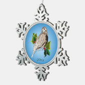 Peaceful Dove met heilige en ijverige Tin Sneeuwvlok Ornament (Rechts)