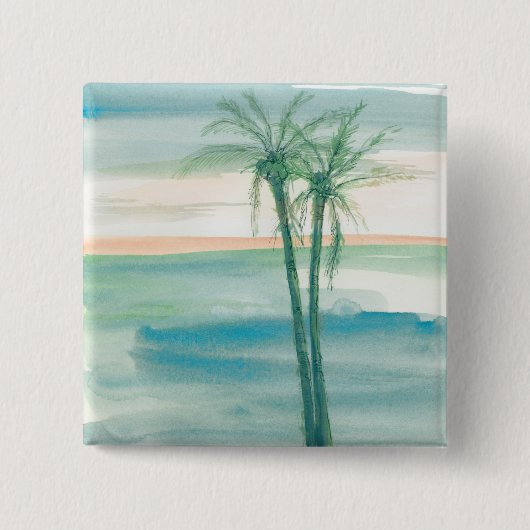 Peaceful Dusk Tropical Vierkante Button 5,1 Cm (Voorkant)