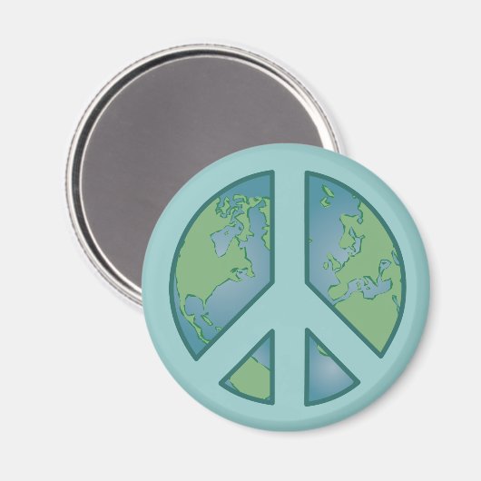 Peaceful Earth Magnet Magneet (Voorkant / Achterkant)