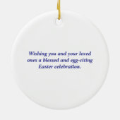 Peaceful Easter Spring Meadow Bunny & Egg Basket Keramisch Ornament (Achterkant)