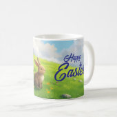 Peaceful Easter Spring Meadow Bunny & Egg Basket Koffiemok (Voorkant rechts)