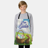 Peaceful Easter Spring Meadow Bunny & Egg Basket Schort (Gedragen)